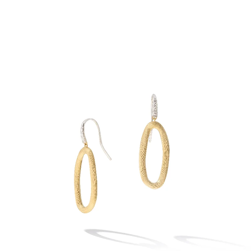 Silver Bead Earrings-Marco Bicego Jaipur Gold Diamond Drop Earrings