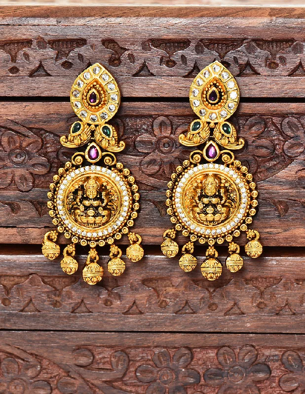 Luxury Pearl Earrings-Stunning Designer Zirconia Chandbali Earrings