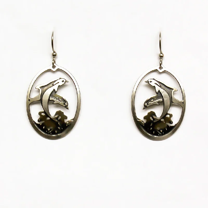 Hoop Earrings for Women-Oval Dolphin