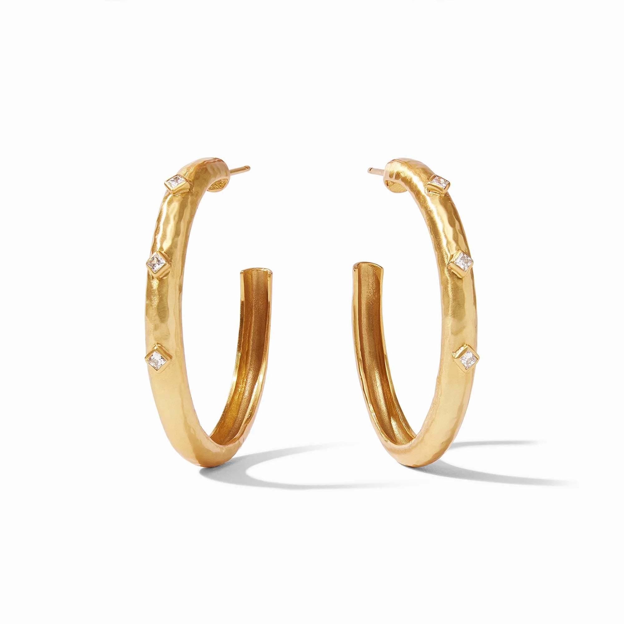 Chic Stud Earrings-NOEL STONE HOOPS