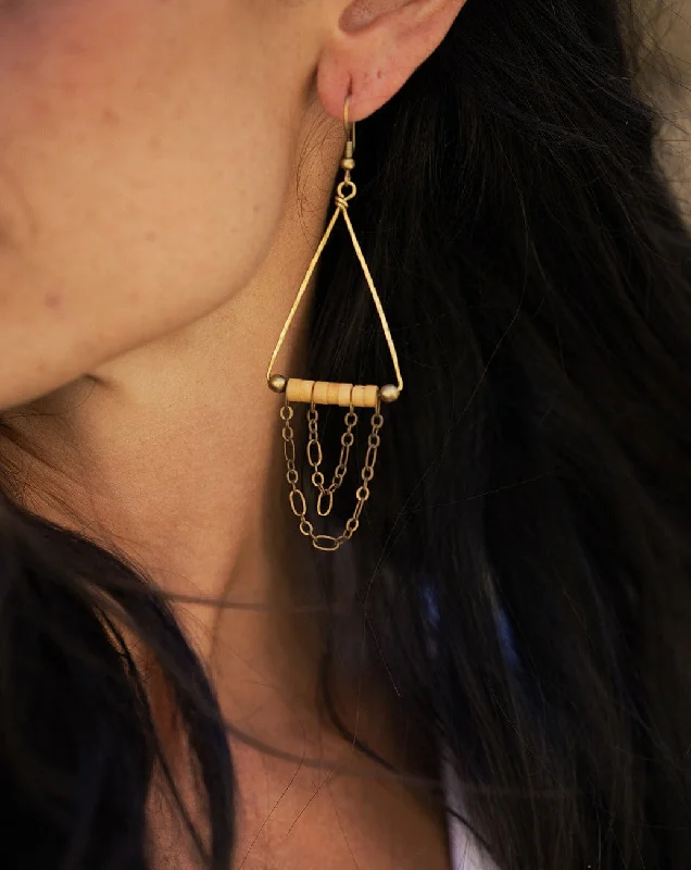 Handmade Crystal Drop Earrings-Hanging By The Nile Earrings