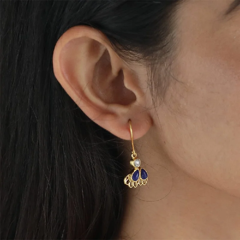 Silver Earrings with Opal-Silver Blue Lapis Butterfly Earrings