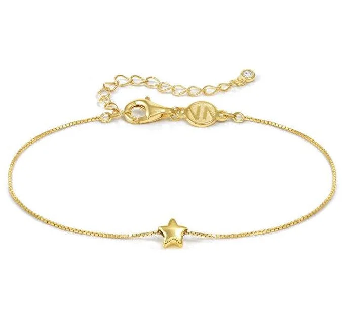 Classic Gold Bracelet-Nomination Gold Vermeil Cubic Zirconia Star Bracelet