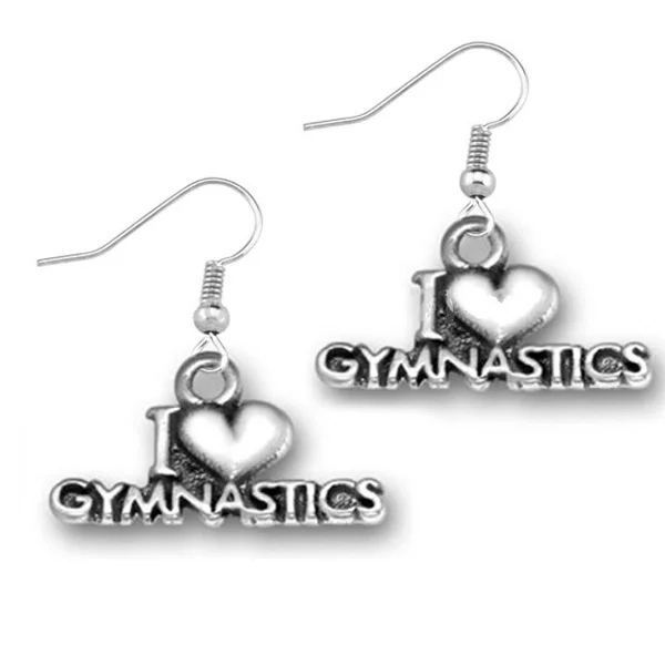 Handmade Hoop Earrings-Gymnastics Earrings -I Love Gymnastics