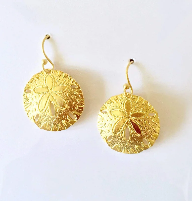 Lightweight Earrings for Summer-Sand Dollar Earrings