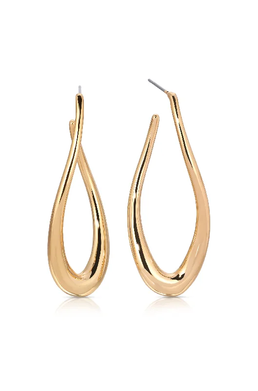 Fancy Diamond Earrings-Oblong Abstract Hoop Earring