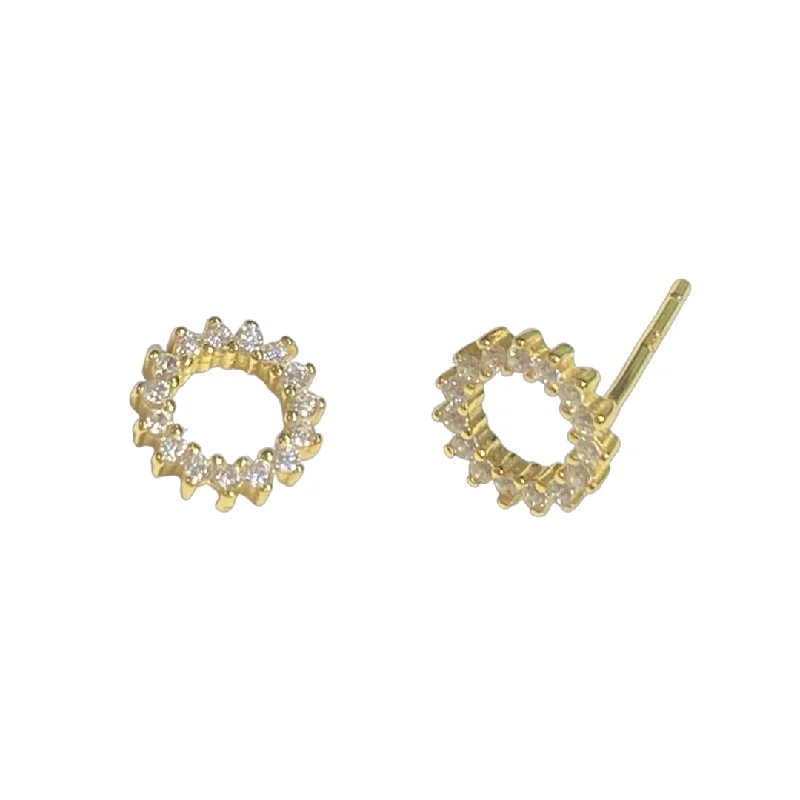 Chic Drop Earrings-Sunny Circle Clear Studs