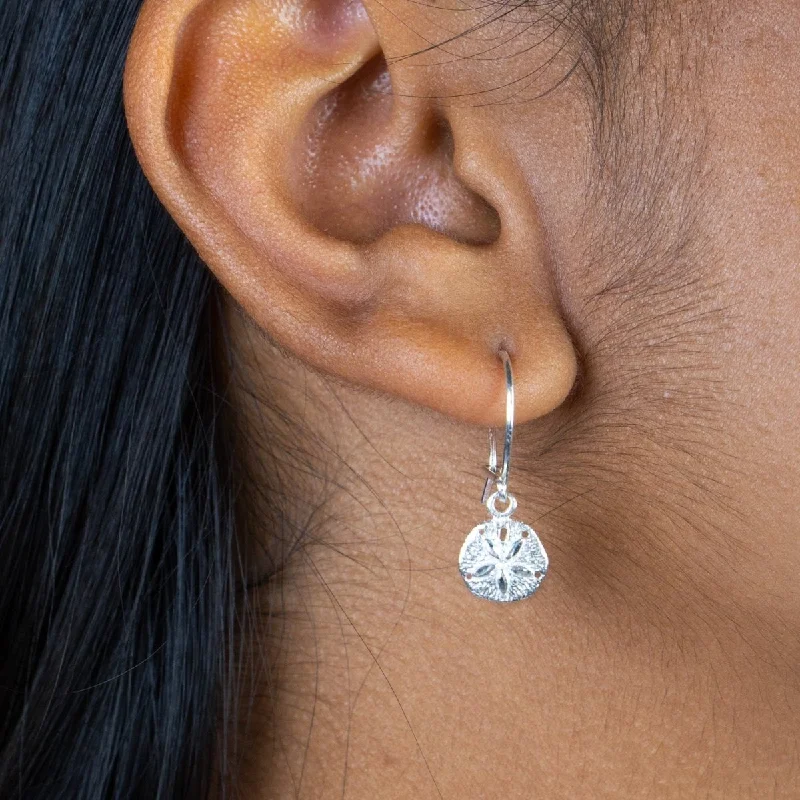 Tropical Earrings for Summer-Caribbean Sand Dollar Short Earring