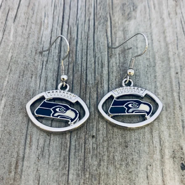 Beaded Hoop Earrings-Seattle Seahawks Earrings