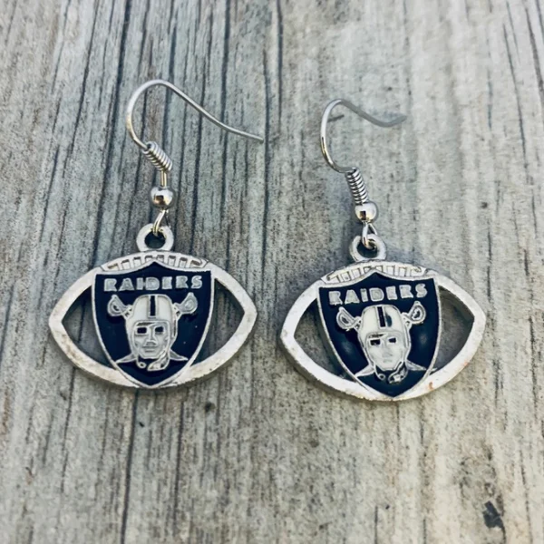 Gold Clip-On Earrings-Las Vegas Raiders Earrings