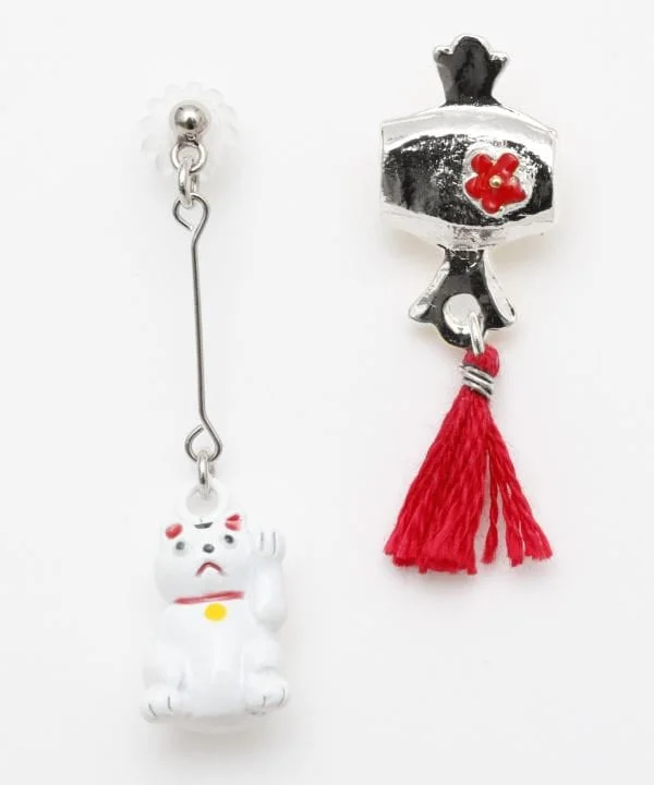 Handmade Bead Earrings-MANEKINEKO x KOZUCHI Earrings