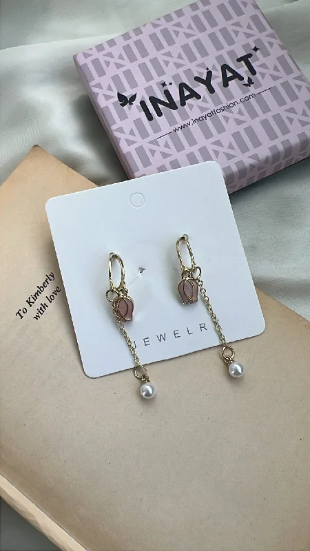 Elegant Drop Earrings-Tulip drop earrings