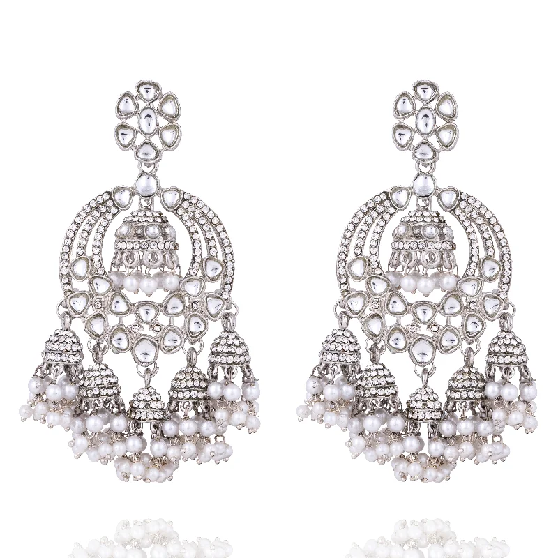 Boho Style Earrings-Saumya Earrings - Silver