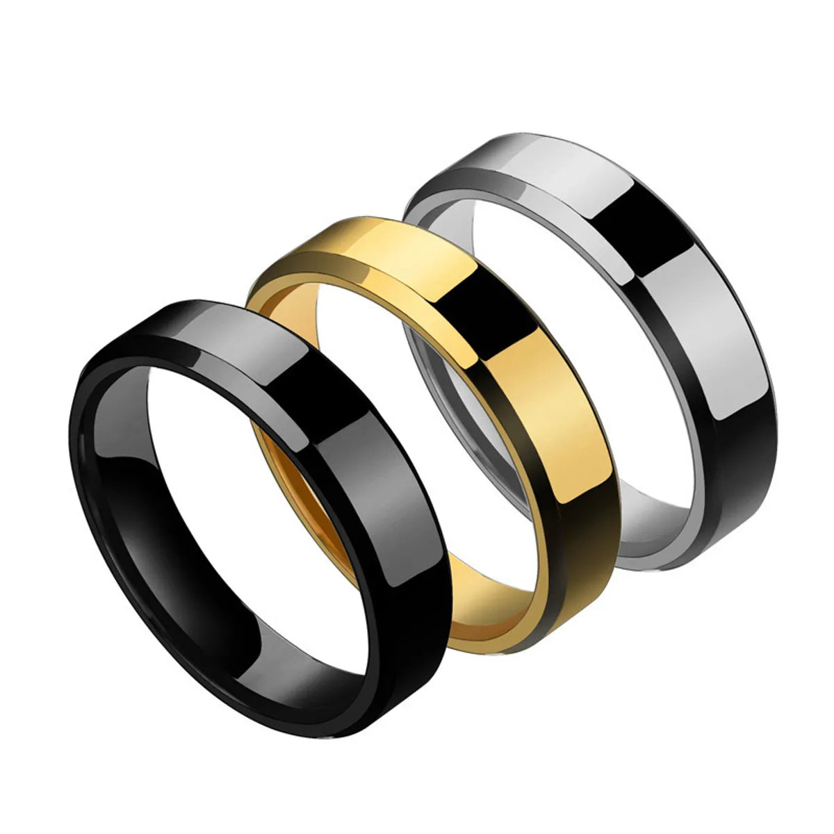 Custom Nameplate Ring-Simple Style Geometric Titanium Steel Unisex Rings