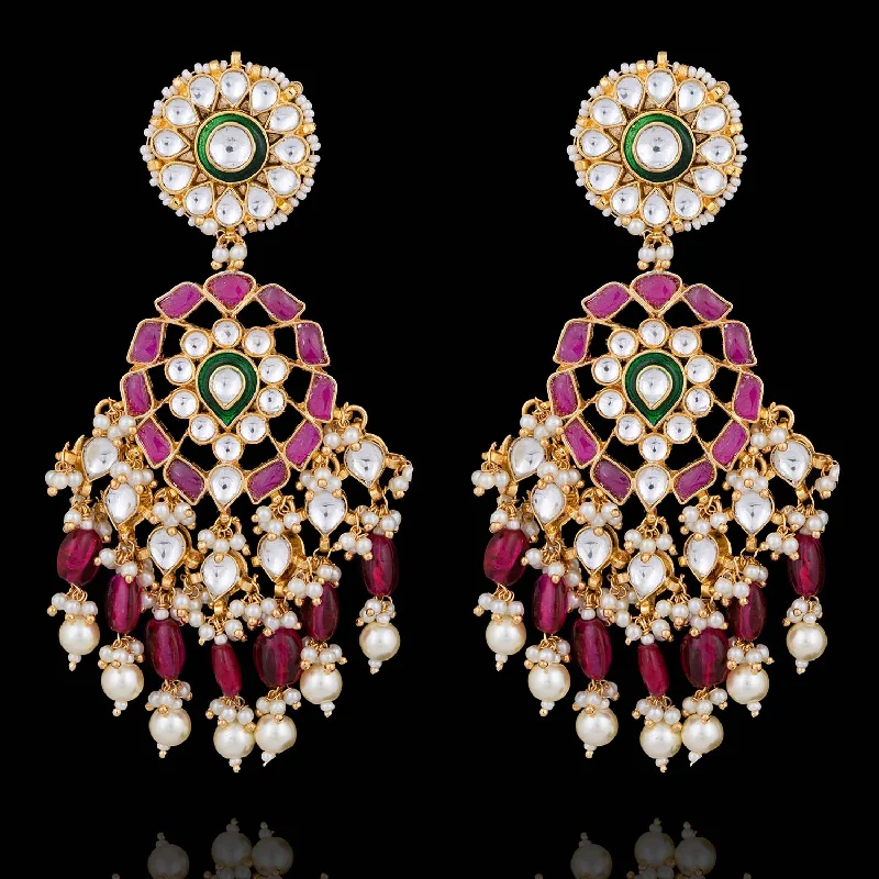 Classic Round Earrings-Urwah Earrings - Ruby