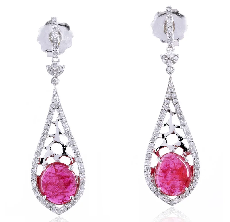 Cute Crystal Earrings-Regal Ruby Earrings