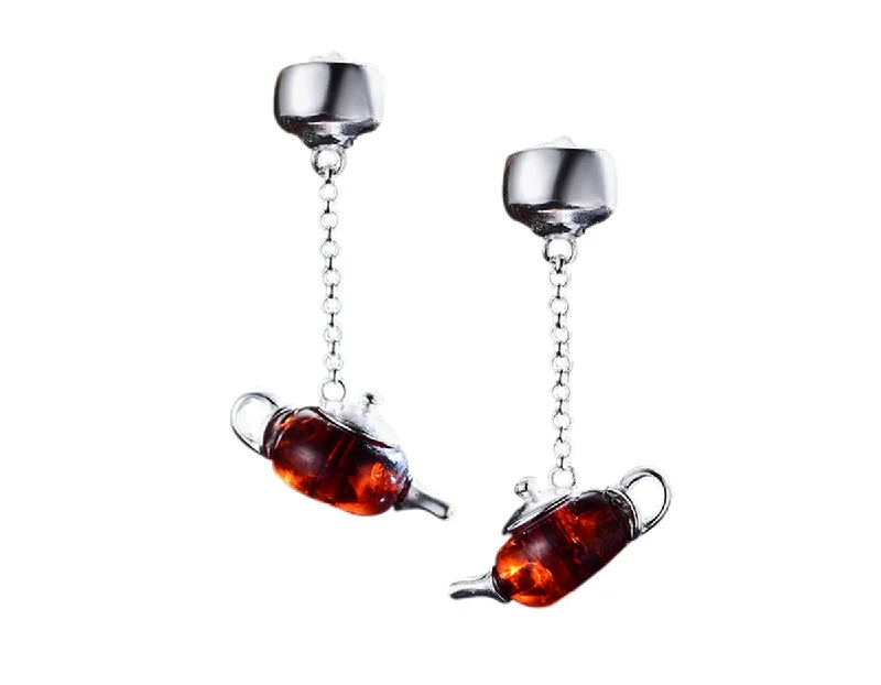 Chunky Drop Earrings-Teapot Earring