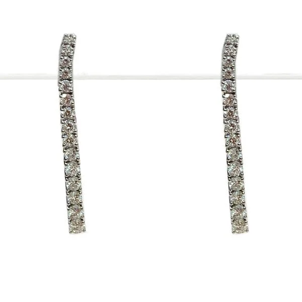 Chic Hoops for Women-18k White Gold Diamond Earrings