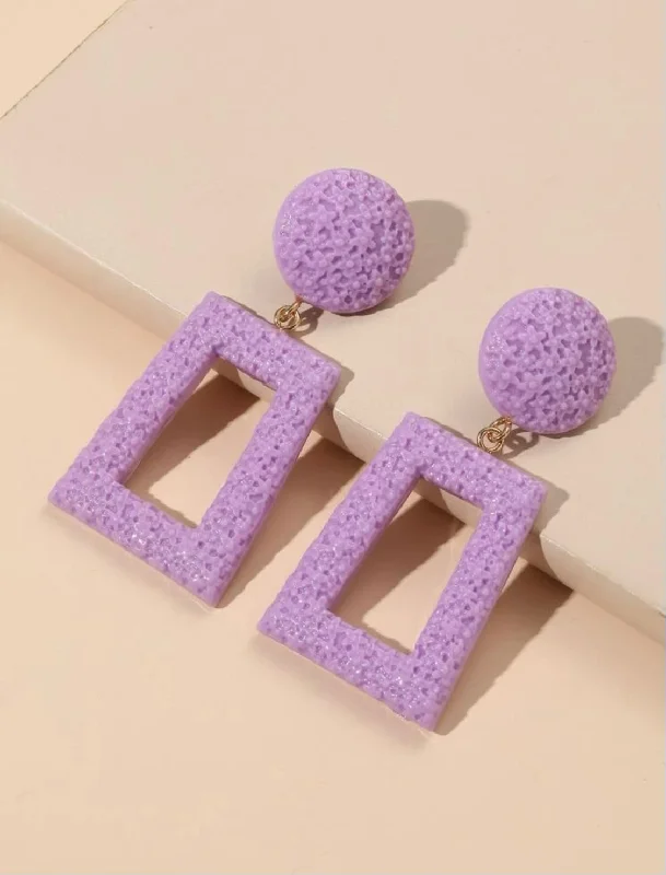 Eco-Friendly Hoop Earrings-Lilac Geometric Acrylic Earrings