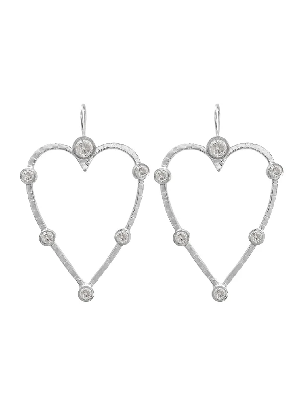 Gold and Diamond Earrings-Tivoli Heart Earrings