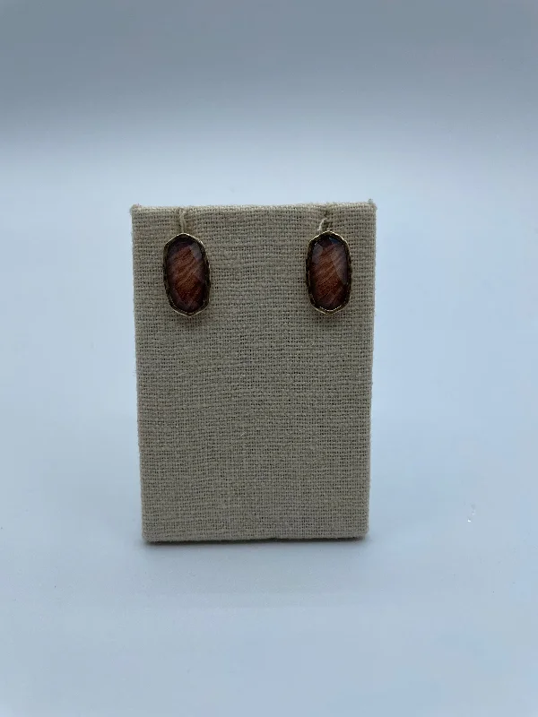 Diamond Drop Earrings-Brown Stone Earrings