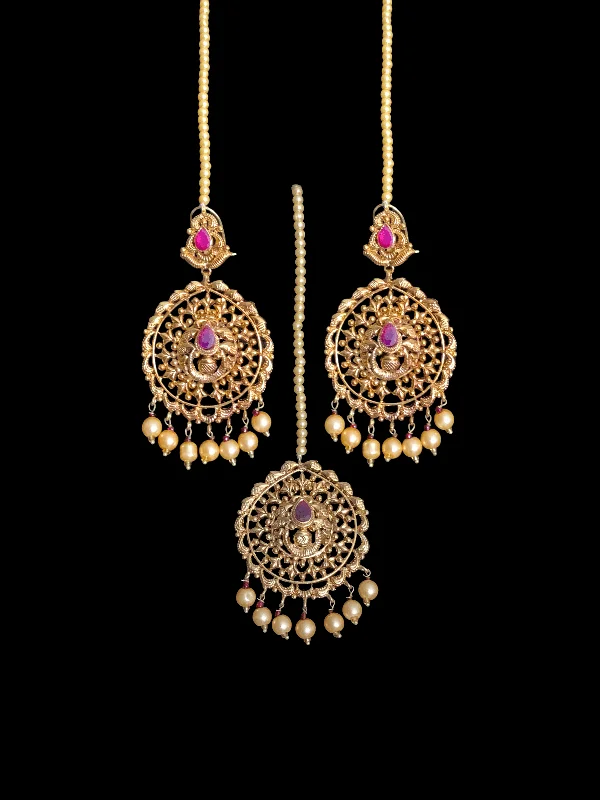 Elegant Dangle Earrings-DJET25 gold plated earrings tika ( READY TO SHIP)