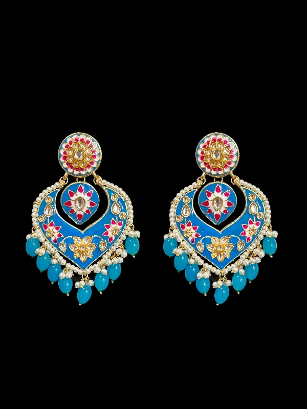 Long Dangling Earrings-DER564 large sized kundan earrings ( READY TO SHIP )