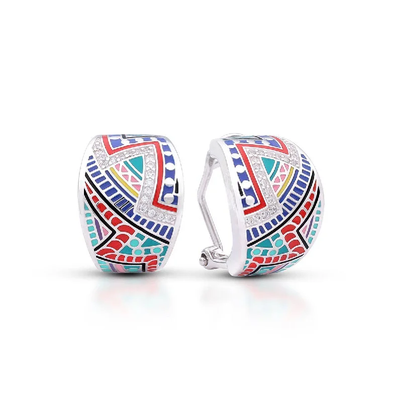 White Gold Earrings-Carnival Earrings