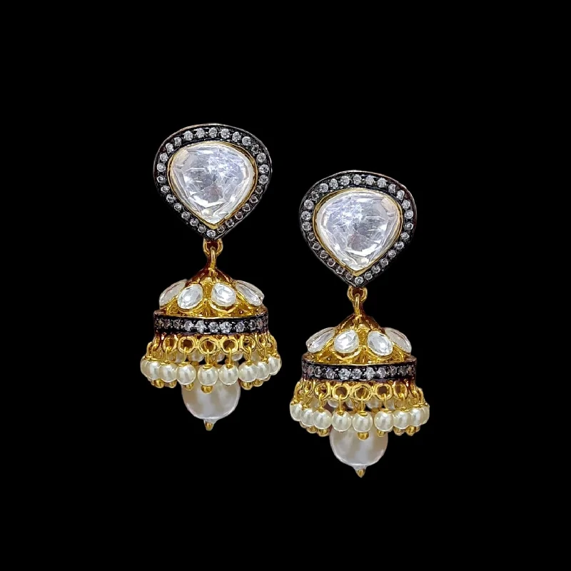 Fashion Bead Earrings-DER710 high quality polki earrings   ( READY TO SHIP)