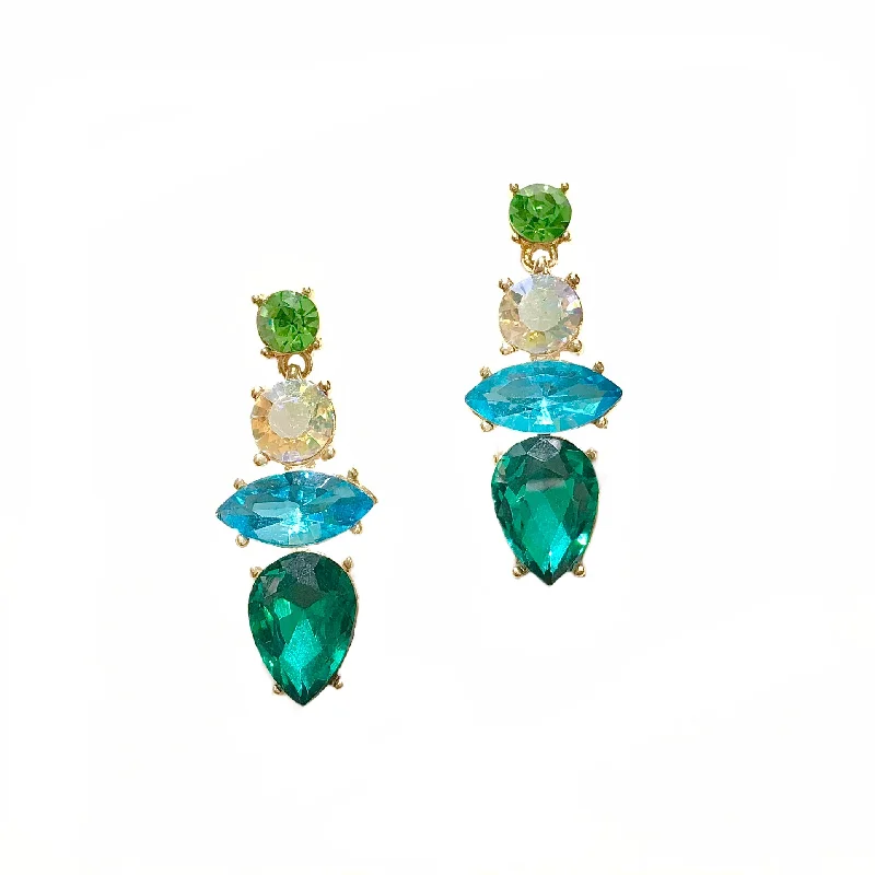 Fancy Drop Earrings-Lily Sparkle Drop Studs