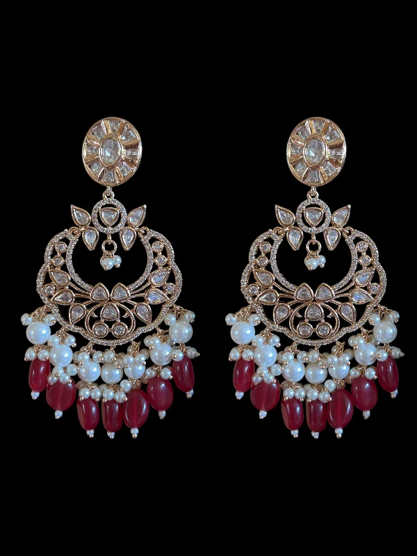 Elegant Gemstone Earrings-DER418 Zurain high quality Polki earrings ( READY TO SHIP)