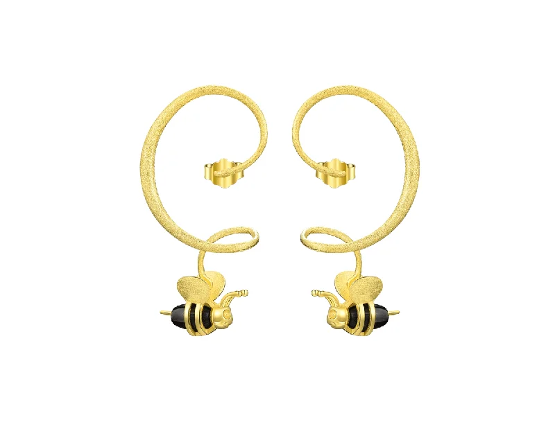 Luxury Fashion Earrings-Twirl Honey & Bee Earring