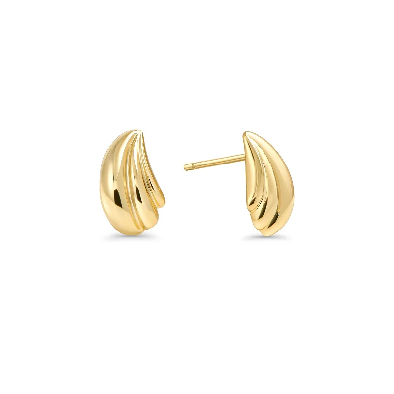 White Gold Earrings-Leyla Stud Earrings