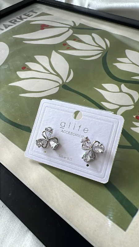 Large Hoop Earrings-Briggs floral silver earrings