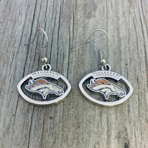 Retro Hoop Earrings-Denver Broncos Earrings