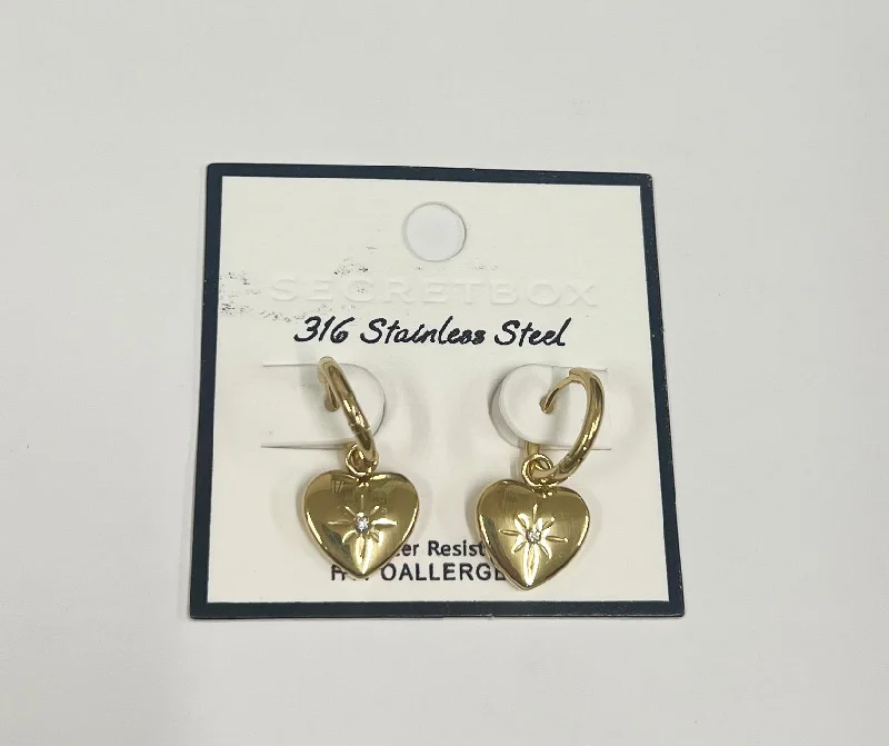 Hoop Earrings for Women-Star Heart Dangle Hoops