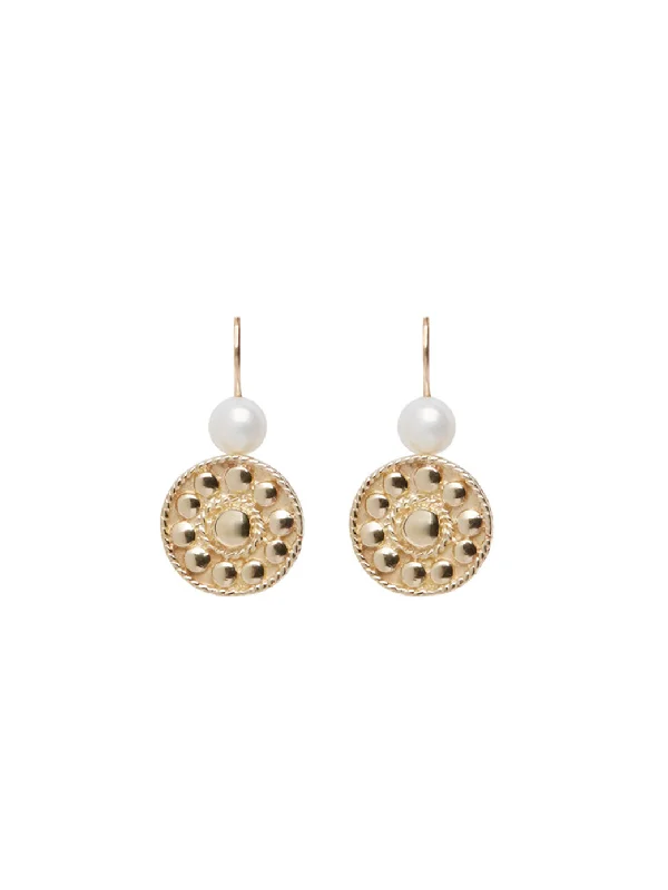 Fancy Earrings for Weddings-Gold Logo Earrings