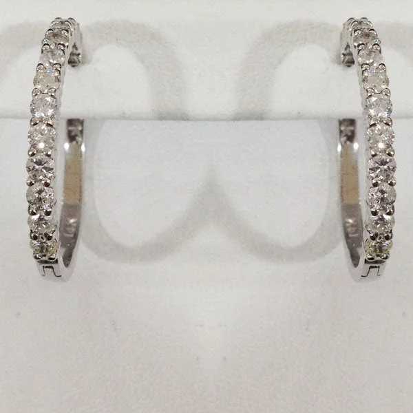 Custom Earrings with Name-14k White Gold Diamond Earrings