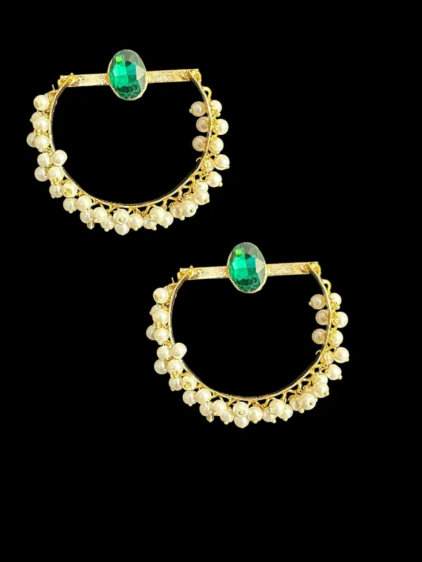 Vintage Drop Earrings-Pearl earrings - green  ( READY TO SHIP