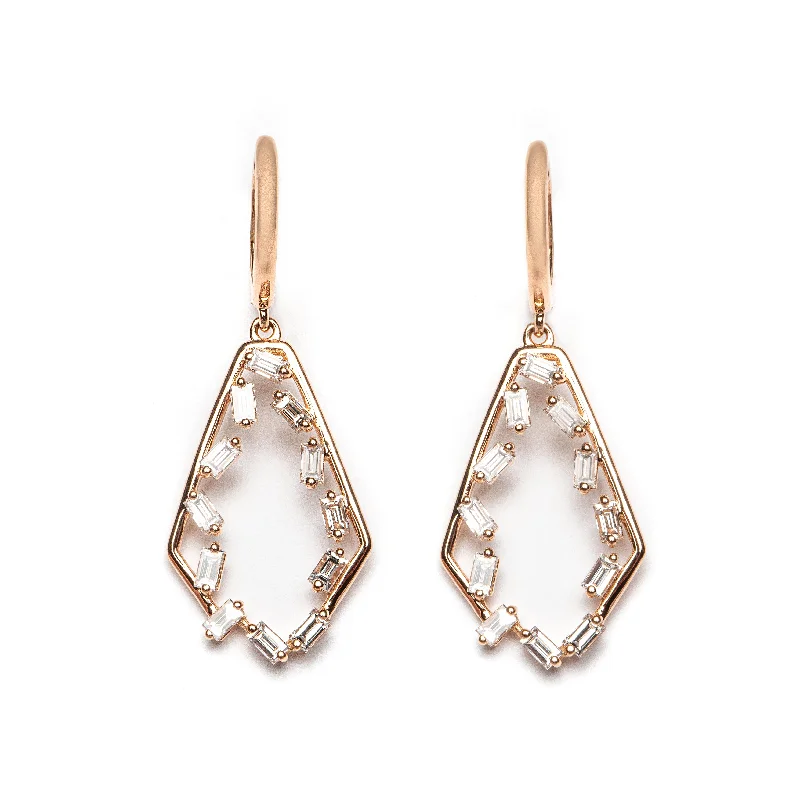 Fancy Earrings for Weddings-Rose Gold Wandering Stars