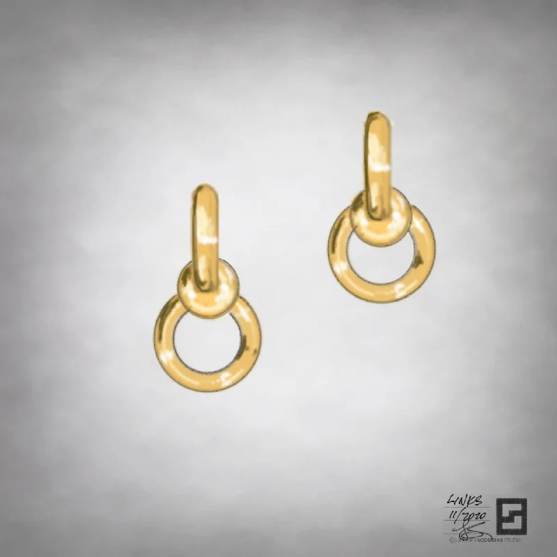 Bold Statement Earrings-BALL AND CHAIN LOOP EARRINGS