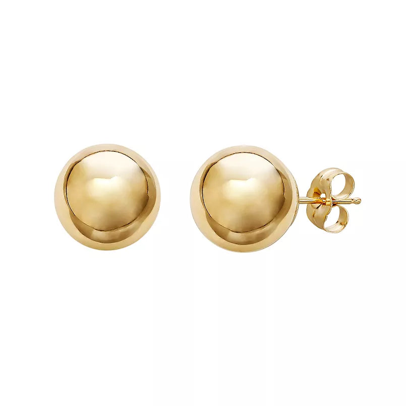 Handmade Bead Earrings-Better Jewelry Classic Ball Stud Earrings - 14k Yellow Gold - Multiple sizes