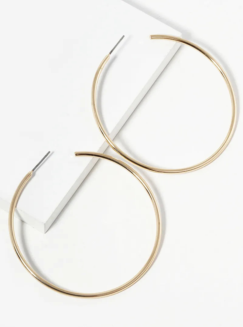 Black Earrings for Women-Ansley Thin Hoop Earrings