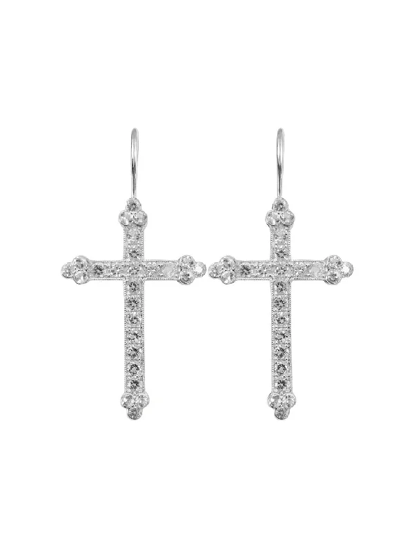 Chic Stud Earrings-Victorian Cross Earrings