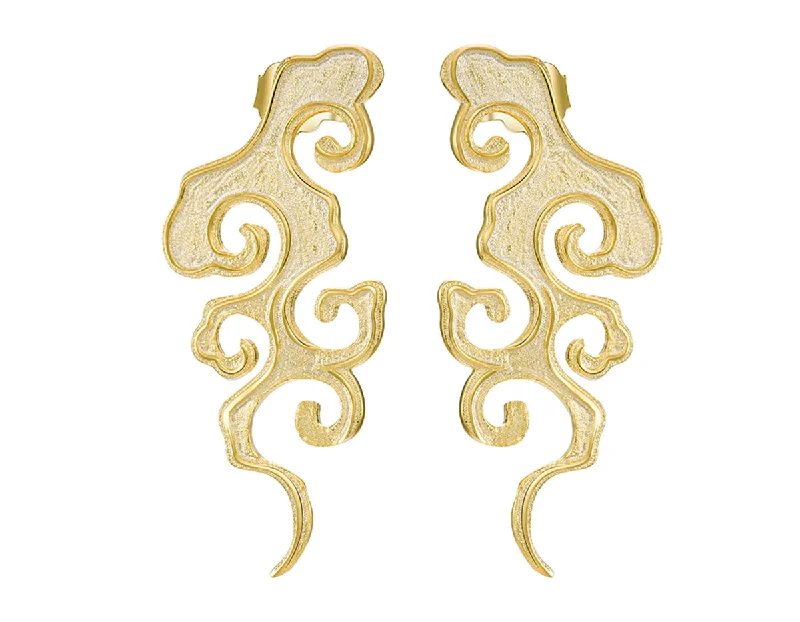 Gold Hoop Earrings for Women-Vintage Cloud Earring