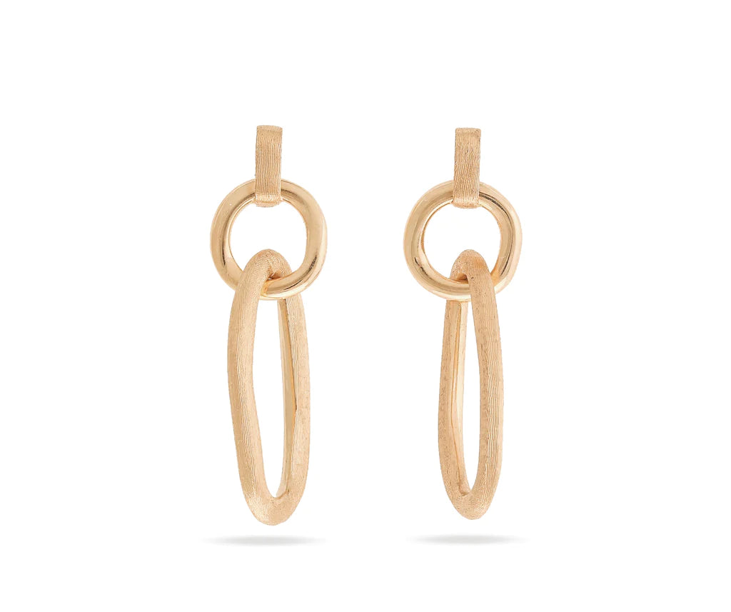 Handmade Hoop Earrings-Marco Bicego Jaipur Link Double Drop Earrings