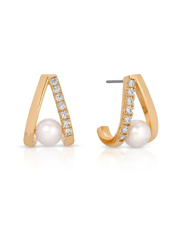 Beautiful Crystal Earrings-Pavé and Pearl Earrings