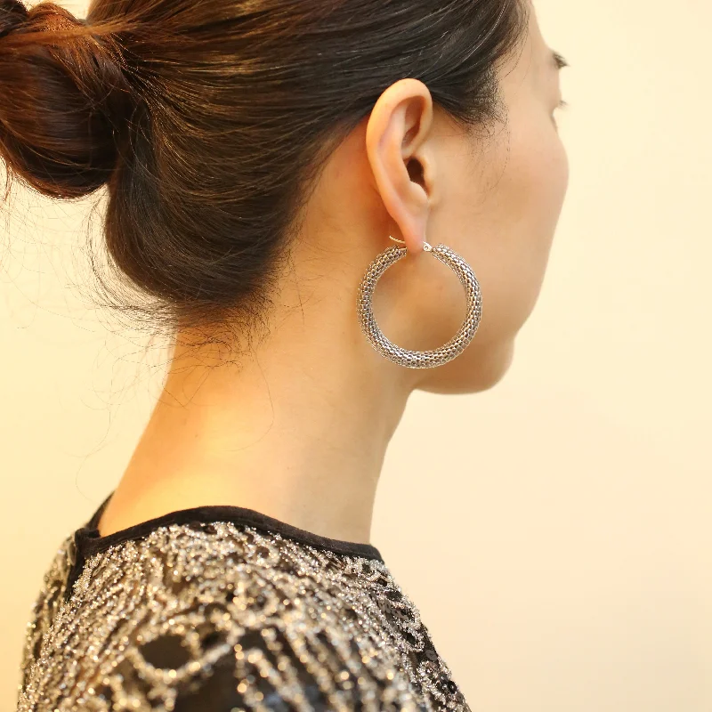 Artistic Metal Earrings-LG Disco Tube Hoop Earrings