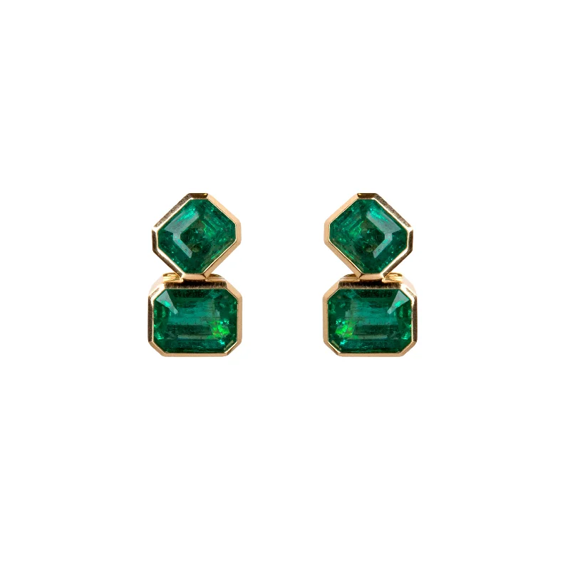 Artistic Drop Earrings-Emerald Olivia II Studs