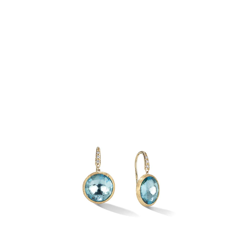 Stylish Stud Earrings-Marco Bicego Jaipur Color Collection Topaz and Yellow Gold Drop Earrings